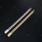 12mm 2row Round Moissanite Sterling Silver Chain