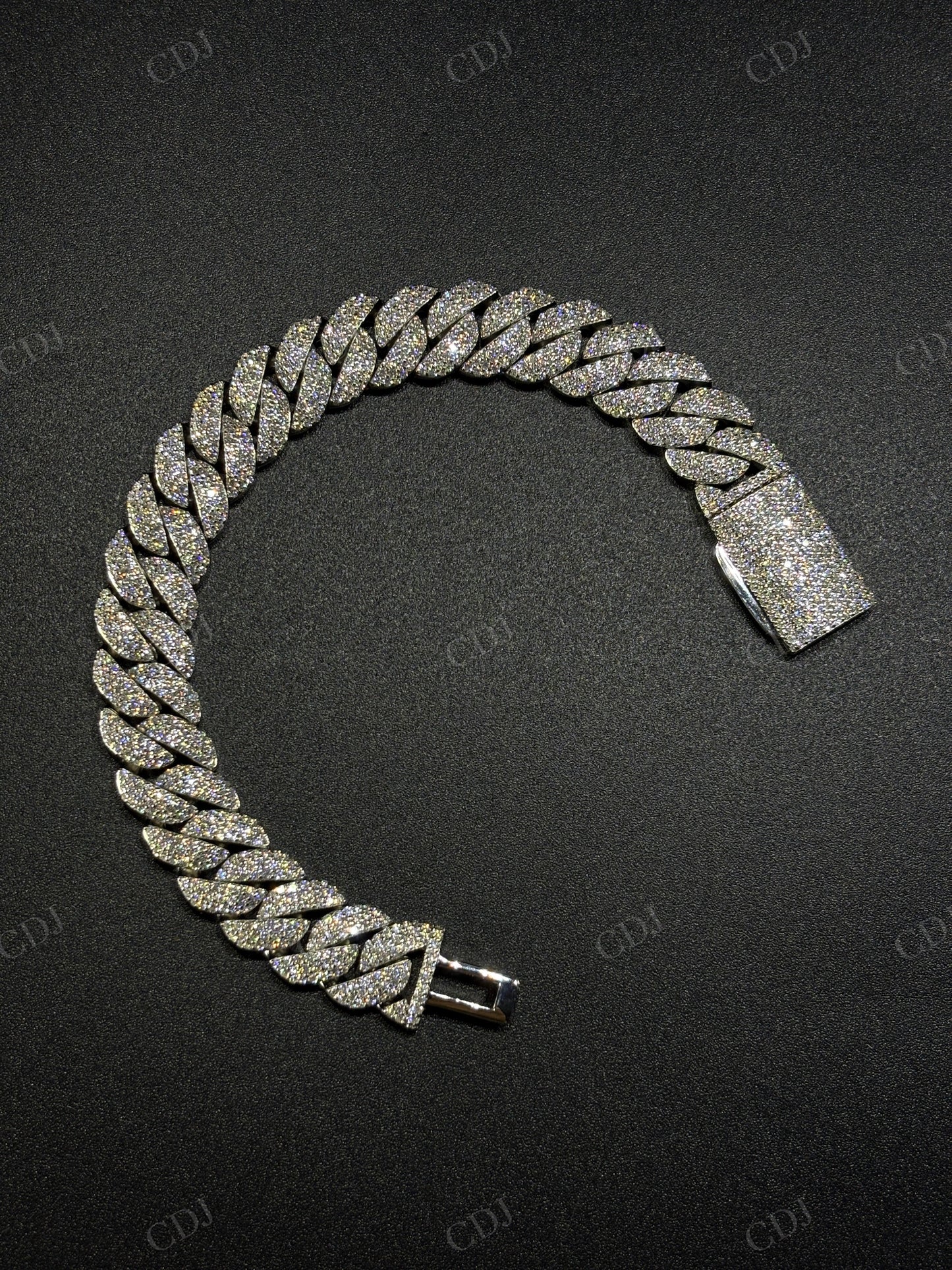 12mm Arc 3row 925 Sterling Silver Moissanite Cuban Chain