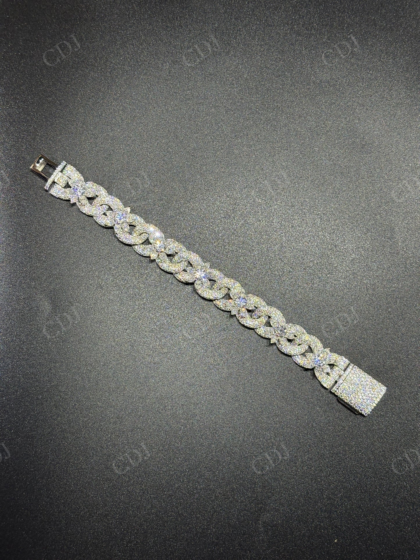 Sterling Silver Moissanite 20mm Flower chain