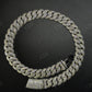 18mm Mosaic Setting Moissanite Sterling Silver Cuban Chain