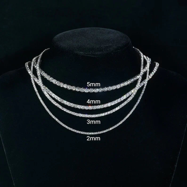 2MM Moissanite 925 Sterling Silver Tennis Chain