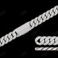 18mm Middle Big Diamond Round Sterling Silver Moissanite Cuban Chain